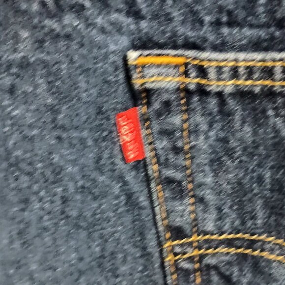 Levi Strauss 501 Blue Denim Jeans Size 46x34 Buttons Fly Straight Leg - Picture 10 of 11
